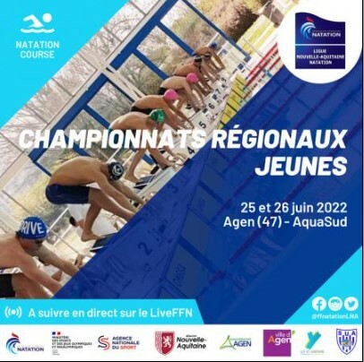Championnats Régionaux Jeunes -50m - 25 et 26 Juin à Agen Résultats