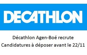 Offres d'emploi - Décathlon Agen/Boé - 22/11/2014
