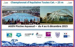 Championnat d'Aquitaine toutes catégories du 4 au 6 décembre à Agen