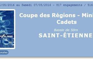 Coupe de régions - minimes et cadets à St Etienne les 6 et 7 mai 2016