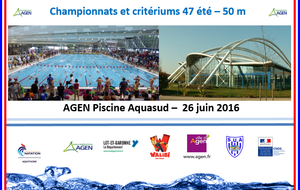 Championnats et critériums été à Agen le 26 juin 2016