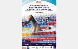 Championnats régionaux été - 50m - du 30 juin au 2 juillet
