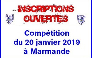 Inscriptions compétition du 20 janvier à Marmande