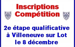 Validation participation étape qualificative n°2 à Villeneuve sur Lot le 8 décembre