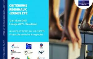 Critériums régionaux jeunes à Limoges du 12 au 13 juin