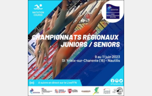 Championnats Régionaux été Juniors/Seniors à Saint Yrieix sur Charente Du Vendredi 09 juin au Dimanche 11 juin