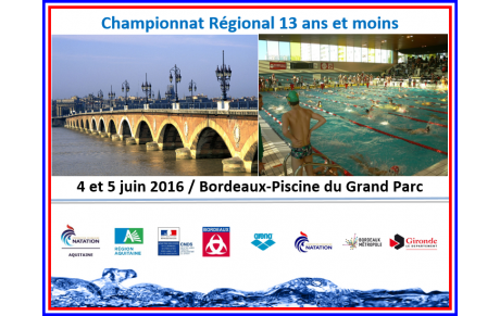 Championnat régional 13 ans et moins à Bordeaux - 4 et 5 juin 2016