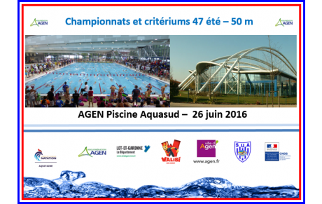 Championnats et critériums été à Agen le 26 juin 2016