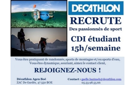 Notre partenaire Décathlon recrute