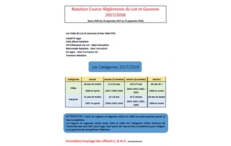 Calendrier 2017-2018