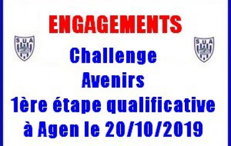 Challenge avenirs et 1ère étape qualificative à Agen