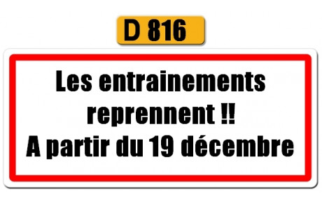 Reprise des entrainements - c'est officiel !!