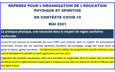 Les piscine accessibles aux scolaires dès le 3 mai !