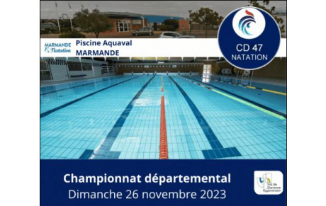 Championnat départemental hiver - 25m - le Dimanche 26 Novembre à Marmande
