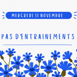 Pas d'entrainements le mercredi 11 Novembre